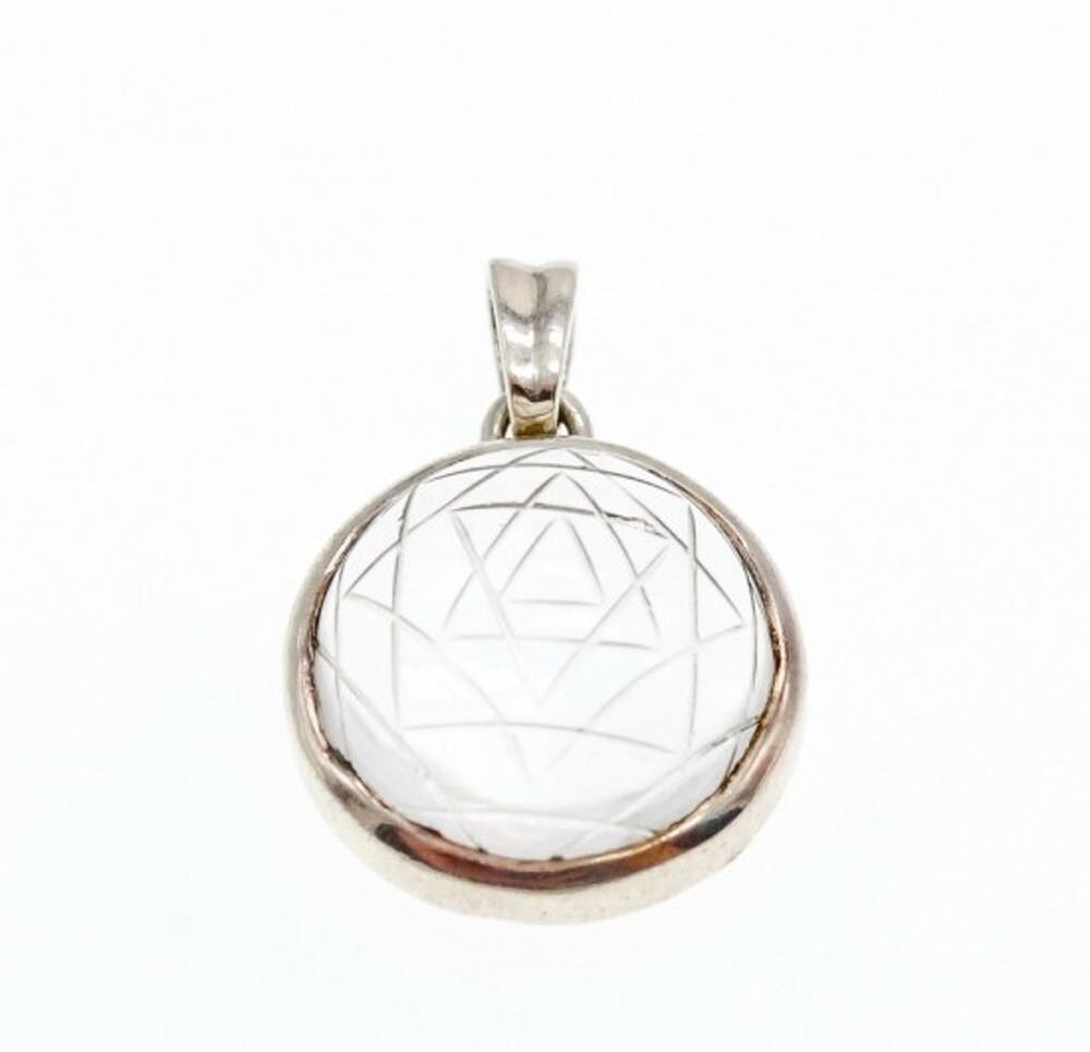925 Sterling Silver Achroite ( White Tourmaline) Pendant